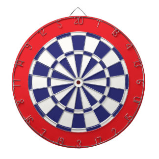 Dart Board: White, Navy Blue, And Red Dartboard