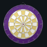 Dart Board: White, Old Gold, And Purple Dartboard<br><div class="desc">White,  Old Gold,  And Purple Coloured Dart Board Game Including 6 Brass Darts</div>