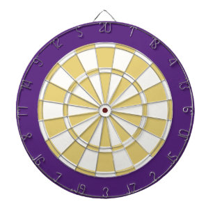 Dart Board: White, Old Gold, And Purple Dartboard