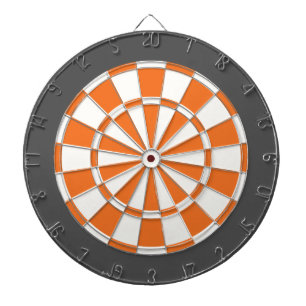 Dart Board: White, Orange, And Charcoal Grey Dartboard