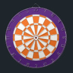 Dart Board: White, Orange, And Purple Dartboard<br><div class="desc">White,  Orange,  And Purple Coloured Dart Board Game Including 6 Brass Darts</div>