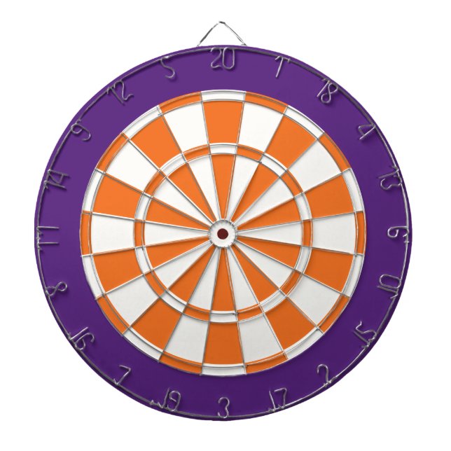 Dart Board: White, Orange, And Purple Dartboard (Front)