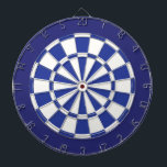 Dart Board: White, Royal, And Navy Blue Dartboard<br><div class="desc">White,  Royal,  And Navy Blue Coloured Dart Board Game Including 6 Brass Darts</div>