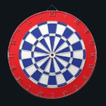 Dart Board: White, Royal Blue, And Red Dartboard<br><div class="desc">White,  Royal Blue,  And Red Coloured Dart Board Game Including 6 Brass Darts</div>