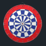 Dart Board: White, Royal Blue, And Red Dartboard<br><div class="desc">White, Royal Blue, And Red Coloured Dart Board Game Including 6 Brass Darts</div>
