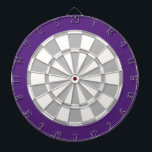 Dart Board: White, Silver Grey, And Purple Dartboard<br><div class="desc">White,  Silver Grey,  And Purple Coloured Dart Board Game Including 6 Brass Darts</div>