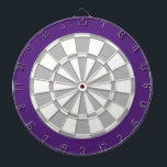 Dart Board: White, Silver Grey, And Purple Dartboard<br><div class="desc">White,  Silver Grey,  And Purple Coloured Dart Board Game Including 6 Brass Darts</div>