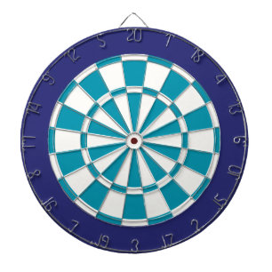 Dart Board: White, Teal, And Navy Blue Dartboard