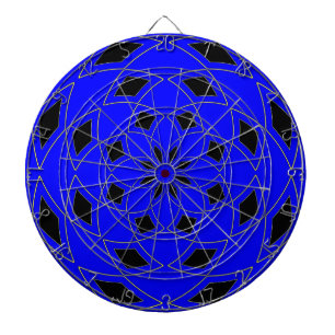 Dart Board with blue black Abstract Design