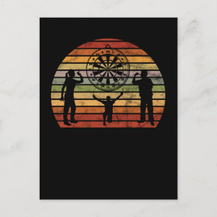 Dart Dartboard Retro Darts Postcard