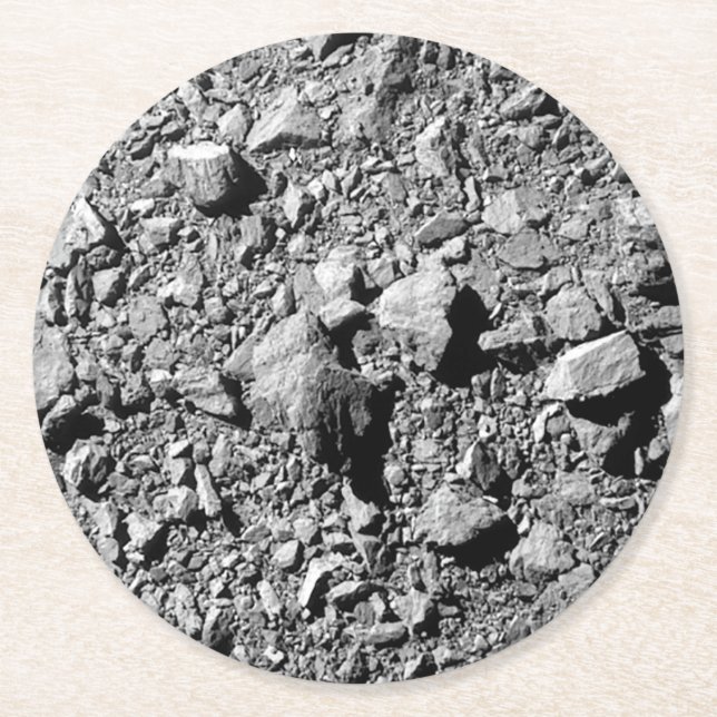DART Dimorphos Asteroid Moonlet Surface Round Paper Coaster (Front)