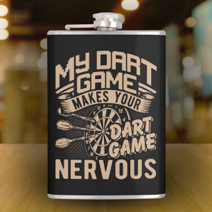 Dart Game Flex Vinyl Wrapped Flask 8 oz.