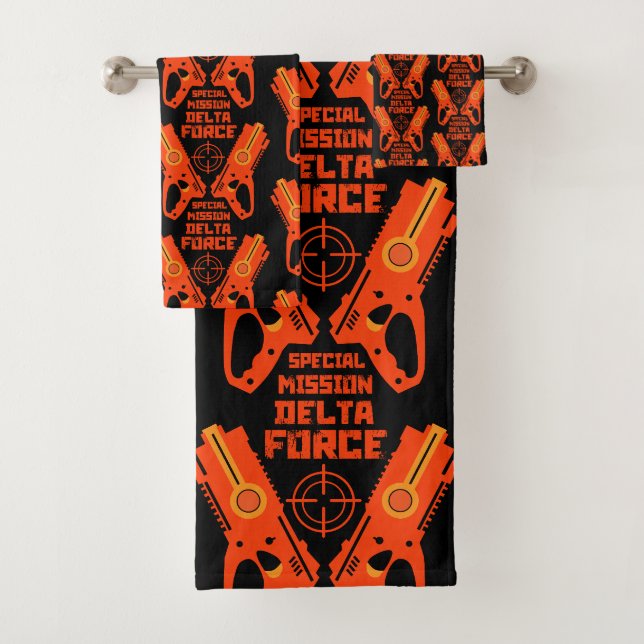 Dart Gun Battle Bath Towel Set (Insitu)