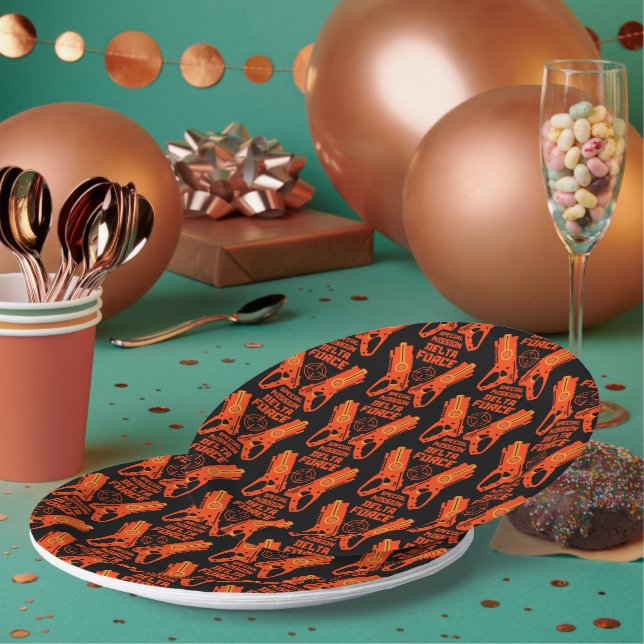 Dart Gun Battle Birthday Paper Plate (Multi)
