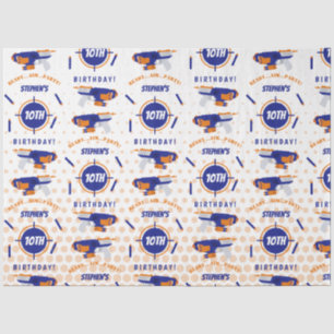 Dart Gun Battle War Boys Birthday Boy Name Age Tissue Paper