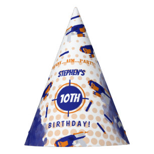 Dart Gun Battle War Boys Birthday Party Hat
