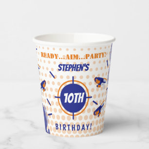 Dart Gun Battle War Boys Birthday Party Paper Cups
