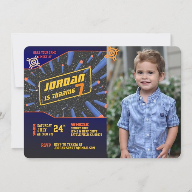 Dart Gun Invitation (Front)