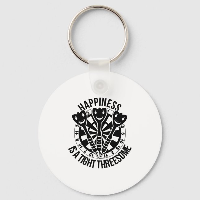 Dart Happiness Is A Tight Threesome Key Ring (Front)