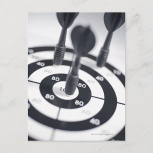 Dart in Bulls Eye Postcard