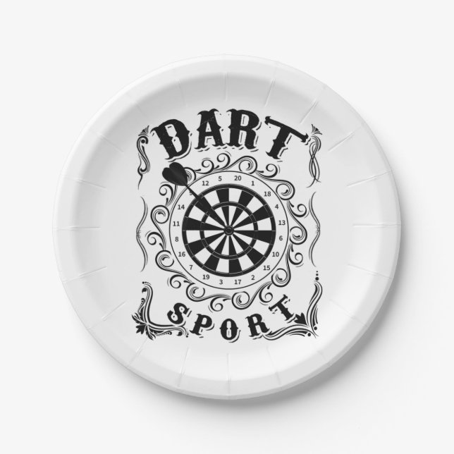 Dart Is My Sport Paper Plate (Front)