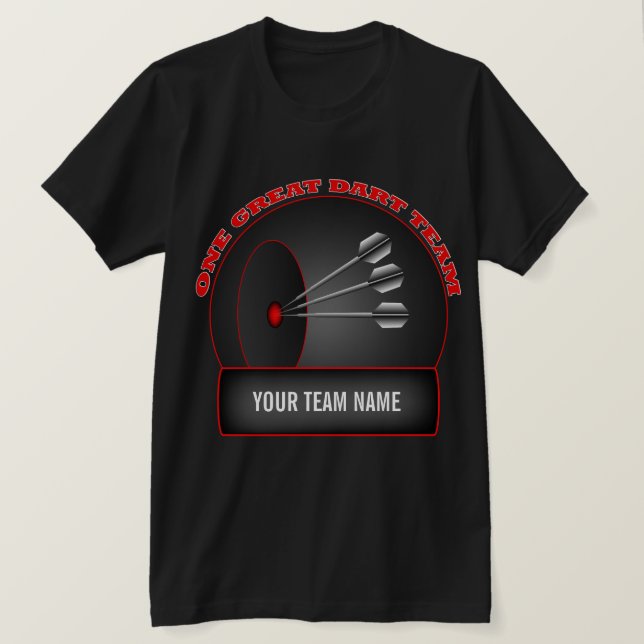 Dart League Great Team Mens Black T-shirt (Design Front)