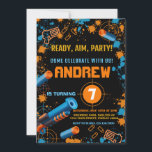 Dart Party Birthday Invitation | Dart Gun<br><div class="desc">Dart Gun Birthday Invitation,  Ready to be personalised with your info!</div>