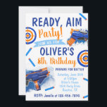 Dart Party Birthday Invitation | Dart Gun<br><div class="desc">Dart Party Birthday Invitation.
Ready to be personalised with your info!</div>