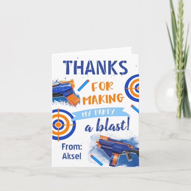 Dart Party Thank You Card | Dart Birthday (Front)
