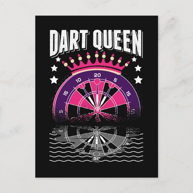 Dart Queen Arrow Triple Dartboard 180 Funny Darts Postcard (Front)