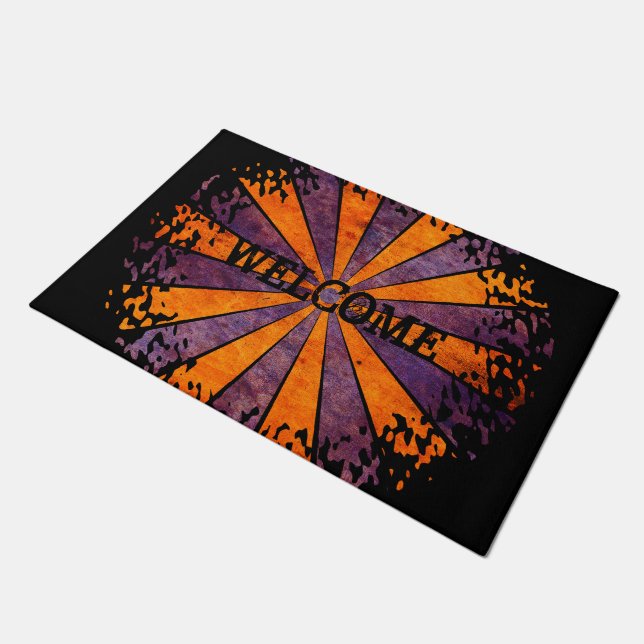 Dart Rays Mandala I + your backgr. & ideas Doormat (Angled)