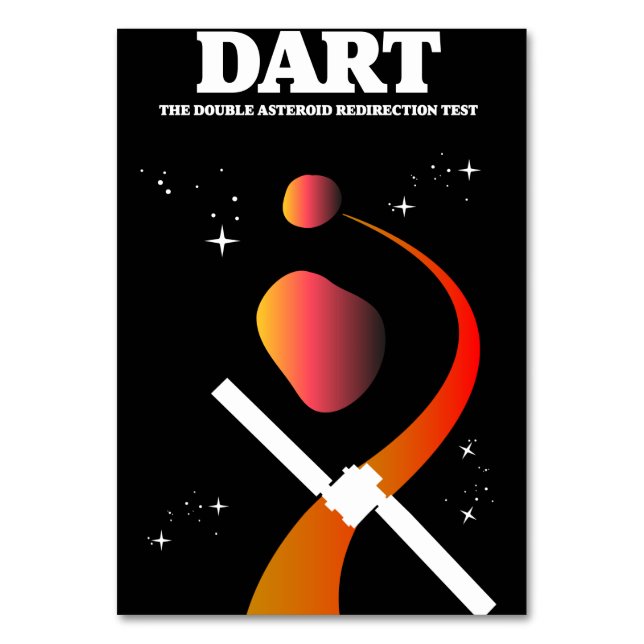 DART space mission space art. Table Number (Front)