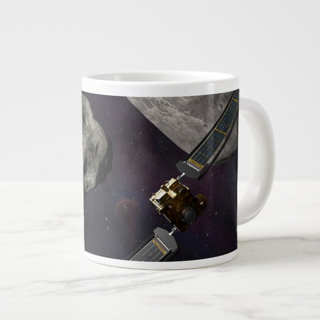 Dart Spacecraft And The Liciacube Prior To Impact Large Coffee Mug (Front Right)
