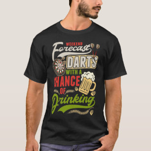 Dart Throwing Dartboard 180 Darts and Beer T-Shirt