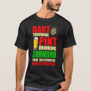 Dart Throwing Pint Drinking Grandad Darts Fathers  T-Shirt