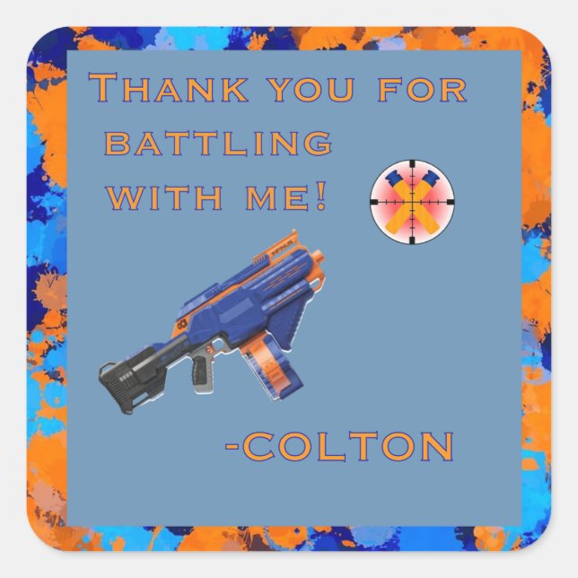 Dart War Party Sticker! Thank you! Square Sticker (Front)