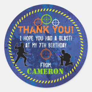 Dart Wars Party Dart Gun Birthday Classic Round Sticker