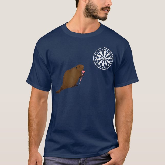 Dartboard Beavers Darts Nutria Bullseye Dart T-Shirt (Front)