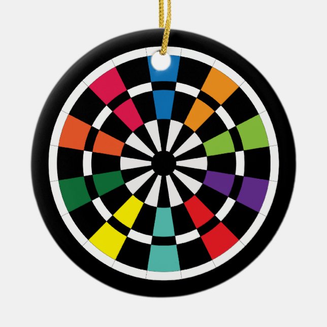 Dartboard Ceramic Tree Decoration (Front)