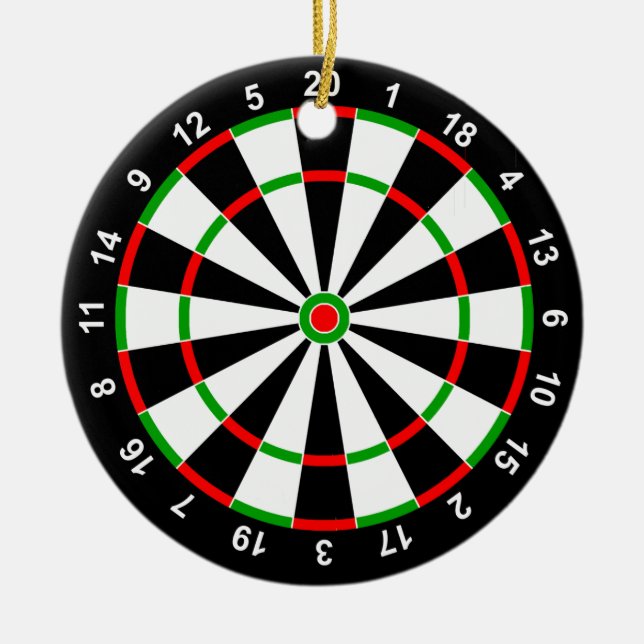 Dartboard Ceramic Tree Decoration (Front)