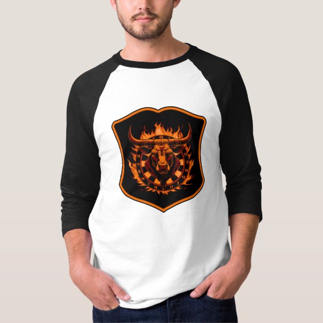Dartboard Coat of Arms Bull Darts Dart Art T-Shirt (Front)