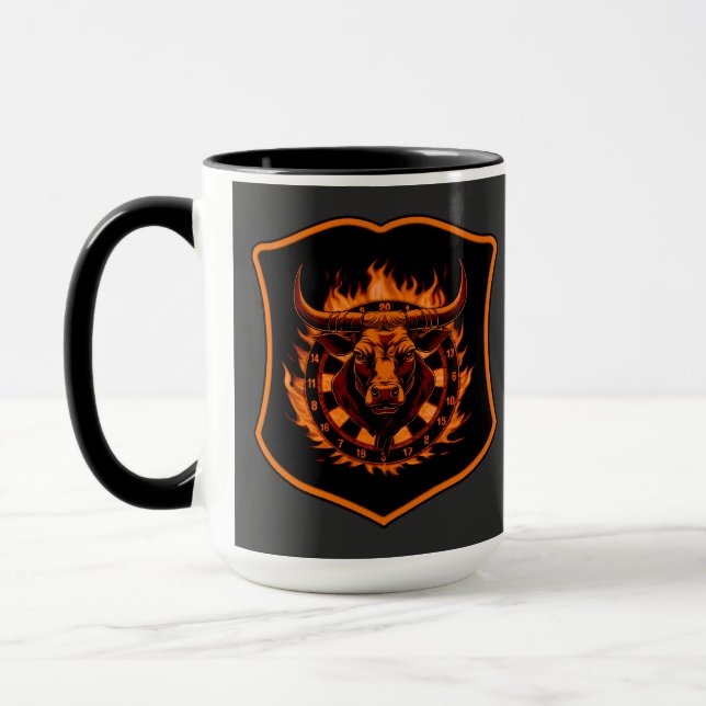 Dartboard Crest Bull Darts Special Design Mug (Left)