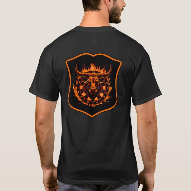 Dartboard Crest Bull Darts Special Design T-Shirt (Back)