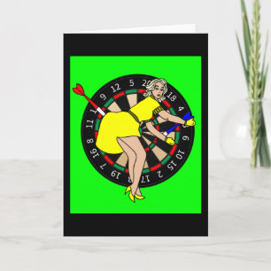 Dartboard Dart Player With Darts Arrows Card