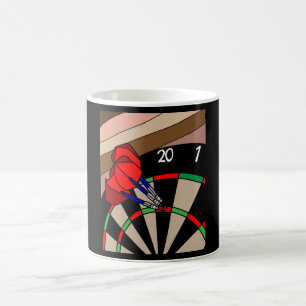 Dartboard Dart Player With Darts Arrows Coffee Mug