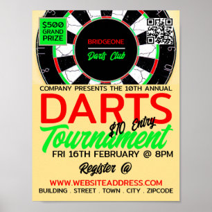 Dartboard Design, Darts Tournament Advertising Poster