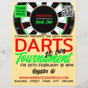 Dartboard Design, Darts Tournament Flyer