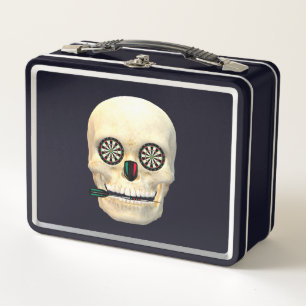 Dartboard Eyes Skull Funny Darts Player Gift Metal Lunch Box