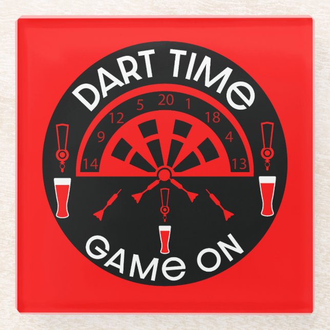  Dartboard Game Gift Glass Coaster (Front)