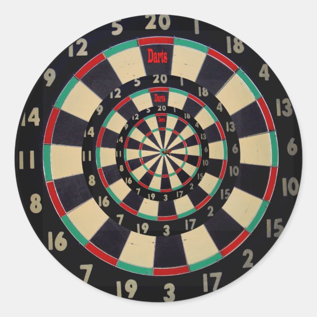 Dartboard In Three Tiers, Classic Round Sticker (Front)